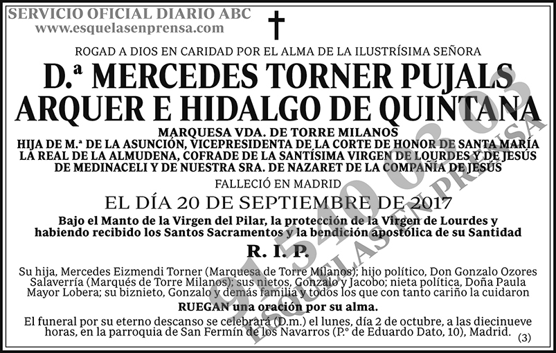 Mercedes Torner Pujals Arquer e Hidalgo de Quintana